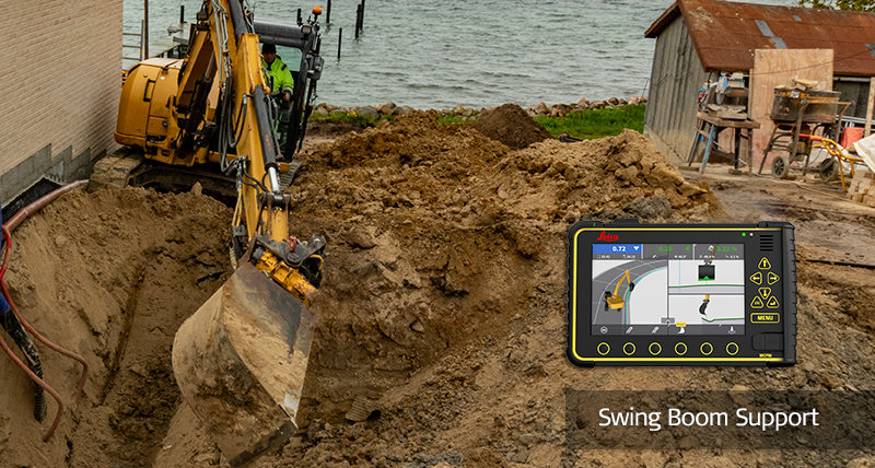 Leica Geosystems introduces 3D machine control solution for compact excavators and backhoes with swing boom